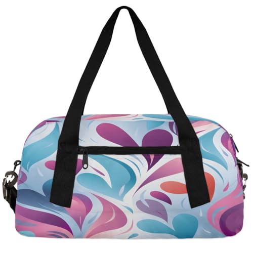Geometric Valentine's Day Kids Duffle Bag Boys Girls Small Sport Dance Gym Bag for Overnight Travel Weekender Carry On