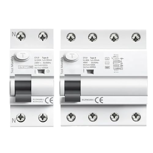 Interrupteur différentiel Type B 40A 30mA pour protection contre fuite de courant continu
