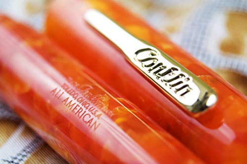 Conklin All American Fountain Pen, Stub Nib, Sunburst Orange (Ck71413) #TOP3
