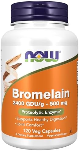NOW Foods Supplements, Bromelain (Natural Proteolytic Enzyme) 2,400 GDU/g - 500 mg, Natural Proteolytic Enzyme*, 120 Veg Capsules
