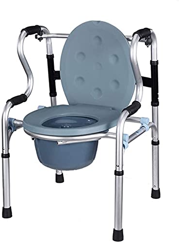 Silla con Inodoro, Andador de Aluminio, Ayuda portátil y Plegable para Caminar, Silla de baño para Adultos, Ahorra Espacio, soporta 136 kg.