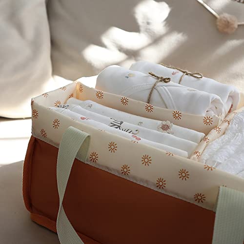 Baby Diaper Caddy Organizer - Portable Nursery Storage Basket For Diapers And Baby Wipes, Diaper Stacker Car Organizer, Newborn Nursery Gift #TOP4