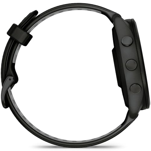 Garmin Forerunner 265 Running GPS Smartwatch, AMOLED Display, 46mm, Black/Powder Gray, 010-02810-00 - Bundle w/Deco Essentials Charging Dock, Dust Cover and Screen Protector