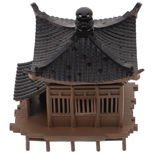 ULTECHNOVO Miniatur Pavillon Figur Kunstharz Japanischer Tempel Deko Ornament für Bonsai Garten Mikrolandschaft Innen Außen
