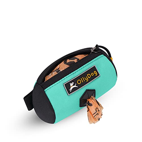 Image of OllyDog Scoop Pick Up, Dog Poop Bag Holder, Dog Poop Bag Dispenser with Leash Attachment, Water Resistant Dog Bag Holder, Fits Standard Roll of Doggie Poop Bags (Bermuda)