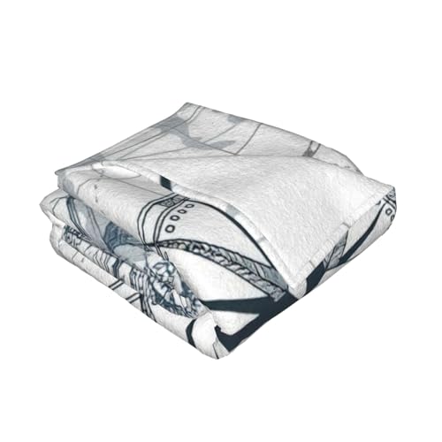 Couverture en flanelle lit canapé plaid toutes saisons imprimé bateau