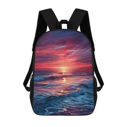 Ocean at Warm Twilight Bookbag - Ultra Lightweight Portable Backpack Work Travel Backpack for Men Women Fits 16 Inch Notebook