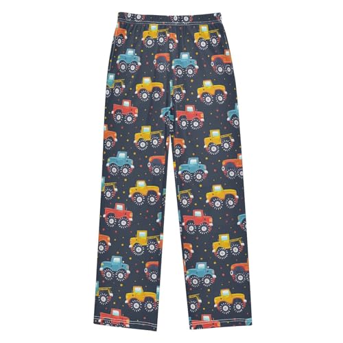 ALAZA Beautiful Bright Colorful Multicolored Monster Pajamas Bottoms with Pockets Comfy Pjs Sleepwear Elastic Waistband Pajamas Pants Lounge Pants for 6-14 Years