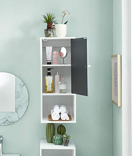 Baita Max Wall Mounted Bathroom Storage Unit, White and Grey, 30 x 29.5 x 73 cm Baita Max Wall Mounted Bathroom Storage Unit, White and Grey, 30 x 29.5 x 73 cm