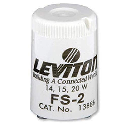 Leviton Fluorescent Starter, 15-20 Watts, FS-2,Off-white, 13886