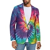 Psaytomey Tie Dye Men's Suit Jacket One Button Slim Fit Sport Coat Business Daily Blazer Plus Size Blazer Blazer Jacket for Men Sports Coats Business Jackets