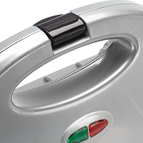 Zenith Electric Indoor Sandwich Grill Maker With Zera Non-Stick Grilling Plates, Countertop Bread Toaster Easy Storage & Clean Perfect For Breakfast Grilled Cheese Egg Steak, Platinum Silver (77093) #TOP4