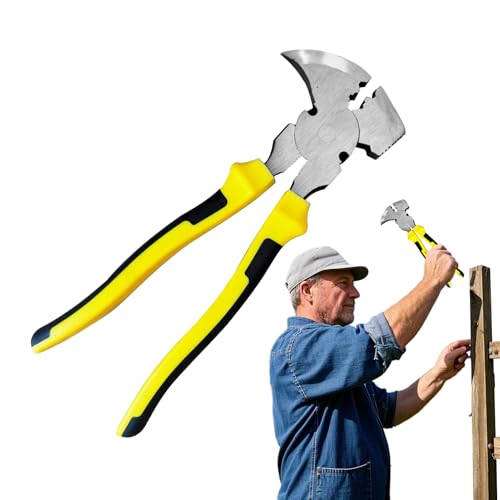 Alicates de la cerca de servicio pesado, esgrima de alicates cortador | Herramientas de esgrima alicates de tirador de uñas - Herramientas manuales multifuncionales de servicio pesado con cabeza de ma