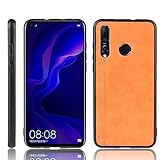 XFDSFDL® Schutzhülle für Huawei Nova 4 (6,4 Zoll) Ultra Schlank Leichte Hart PC Handytasche Rindsleder Muster PU Umschlagrückseite Handy Hülle Braun