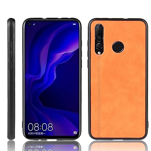 XFDSFDL® Schutzhülle für Huawei Nova 4 (6,4 Zoll) Ultra Schlank Leichte Hart PC Handytasche Rindsleder Muster PU Umschlagrückseite Handy Hülle Braun