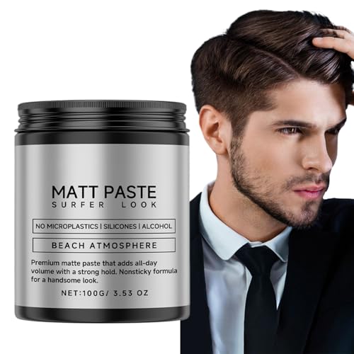Crema Texturizante Para Cabello,Crema Capilar Con Acabado Mate - Pasta de Definición Duradera Cuidado Portátil Cabelludo Unisex Uso Diario Viaje Playa Exteriores Hogar Eventos Formales