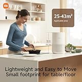 Xiaomi Purificador de ar Mi 4 compacto, verdadeiro sistema de filtro HEPA H13 de 3 estágios remove 99,97% dos poluentes tão pequenos quanto 0,3 mícrons, integração de casa inteligente,... glide