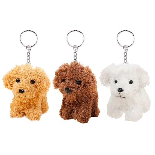3 Stück Kreative Cartoon-Anhänger, süße Plüsch-Welpenanhänger, Kinderspielzeug, Dekorative Anhänger