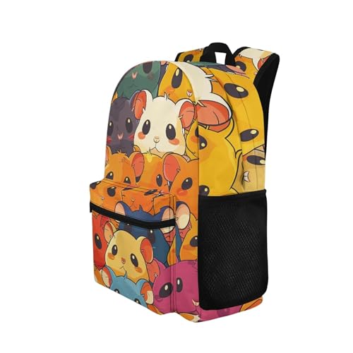Funny Graphic School Book Bag Funny Hamster Backpacks for Boys Zipper Padded Student Bookbag Kids Soft Lightweight 17 Inch Sturdy School Bag with Outer Pocket2