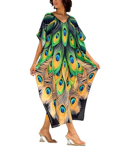 Image of NFVNKJ Women's Plus Size Beach Lounge Kaftan Maxi Dress Swimsuit Coverup for Women