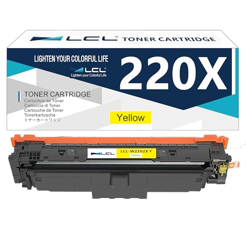 Image of LCL W2202X (With CHIP) Toner Cartridge Replacement for HP 220A 220X W2202A W2202X for HP Color LaserJet Pro MFP 4302dw 4302fdw 4202dw 4202dn 4302fdn (1 Yellow)