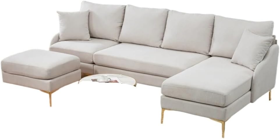 110'' U-Shape Convertible Sofa,Left Or Right Chaise of Sectional, Upholstered Living Room
