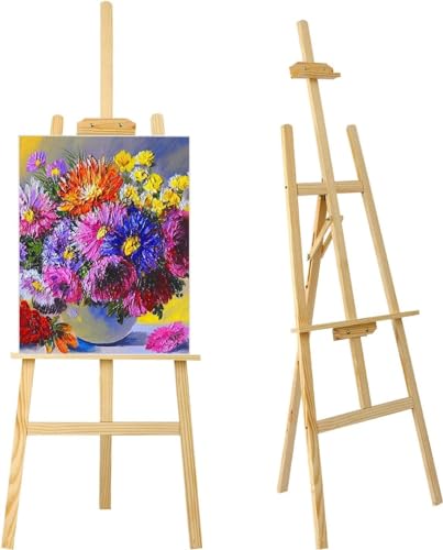 MorNon 2Stk Staffelei aus Holz Groß Atelierstaffelei Verstellbare Standstaffelei Feldstaffelei Holzstaffelei Leinwand Ständer für Kinder und Erwachsene