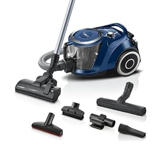 Bosch Staubsauger beutellos Serie 6 BGC41X36, Bodenstaubsauger, ideal für Allergiker, Hygiene-Filter, Bodendüse für Parkett, Teppich, Fliesen, Starke Saugleistung, leise, 700 W, blau