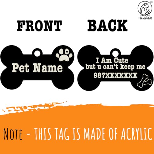 Image of Pawpro Personalized Black Dog Collar Nylon Belt with Customizable Bone Shape Dog Name Tag Soft Comfy Pet Collar for Small Medium Large Dogs (Sunset Orange, Large)