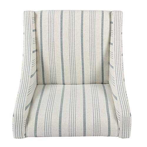 Image of HomePop Classic Swoop Arm Accent Chair - Ivory & Gray Stripe