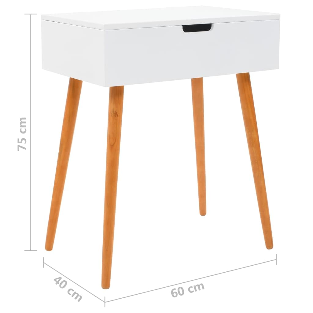 Tocador con espejo MDF 60 x 40 x 75 cm, mesa cosmética con espacio de almacenamiento y compartimento, tocador para dormitorio, vestidor y habitación de niñas, ahorra espacio y versátil