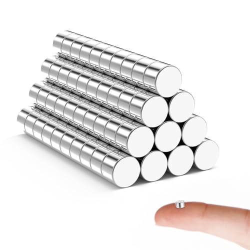 Koboko 100 Stücke Neodym Magnete, 3×2mm Mini Magnete, Kleine Magnete Stark, Magneten, Qasis Mini Sand Magnet, Magnets für Whiteboard, Pinnwand, Magnettafel Bänder, und Vieles Mehr