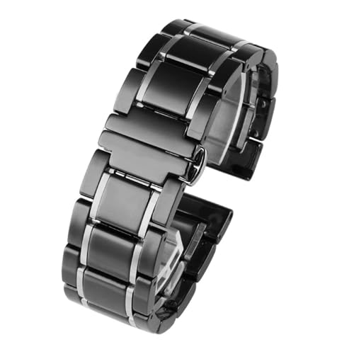 [|Ő] 20mm 22mm Z~bNXeXX`[ ubNS[hXgbv Samsung S2 3 4 Huawei GTEHb`Xgbv uXbg Xgoh xgΉ(Black X silver,20mm)