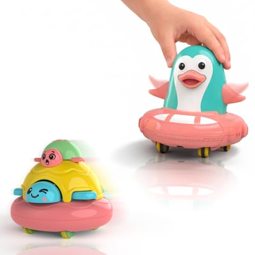 Image of Friction Powered Animal Toy Pack of 2 for Kids with Cute Topsy Turtle & Penguin Characters, Fun Toy, Best Gift for Kids, 3+ Years