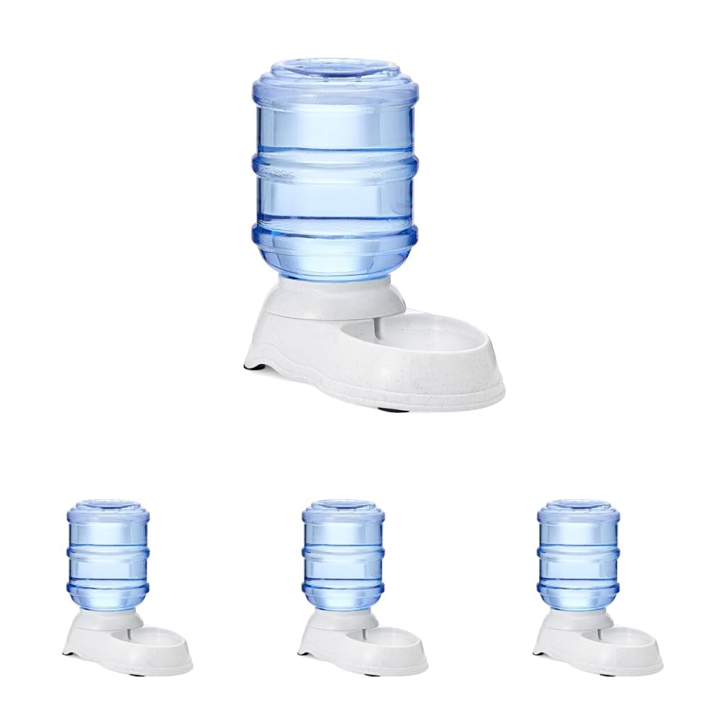 Amazon Basics Gravity Pet Water Dispenser for Cat and Dog, Easy to Clean, 135.3fl.oz Capacity, Small (Pack of 4)