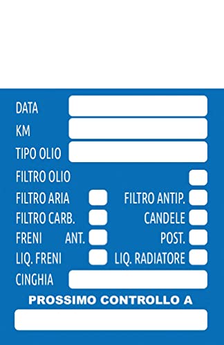 10 etiquetas adhesivas para cambio de aceite de motor, para mantenimiento del motor del vehículo (azul)