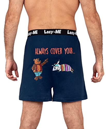 Lazy Me Novelty Men's Funny Boxer Shorts Humorous Underwear, Gag Gifts for Him