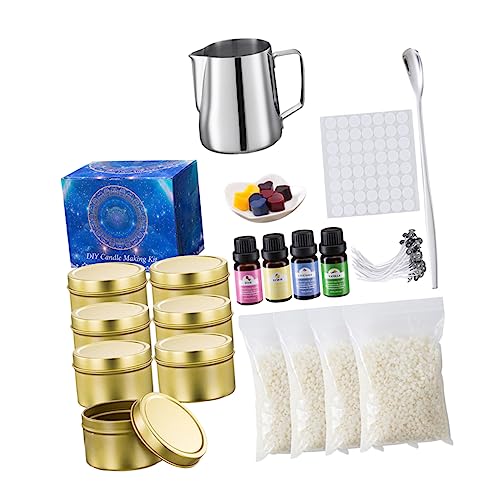 IWOWHERO 1Set DIY Scented Candle Making Kit Complete Beeswax Craft Supplies Set for Beginners Professionals Present for Family Fun Includes Easy User Manual and Melting Cup