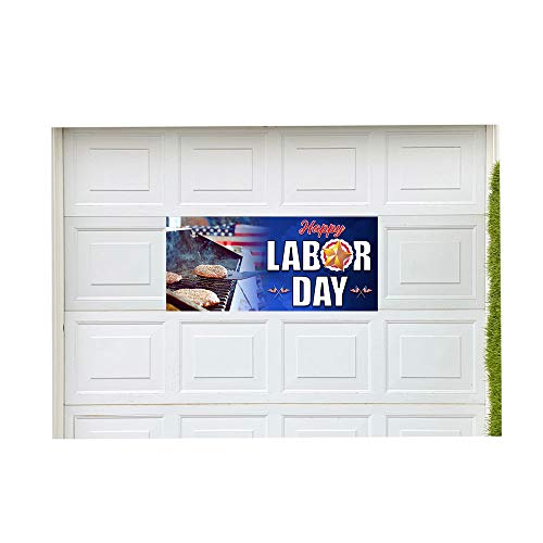 Happy Labor Day 21" x 47" Garage Banner for Steel Garage Doors (Made in The USA) - Image 3