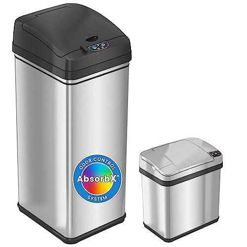 Canecas de basura táctiles iTouchless combo 13 y 2.5 gal