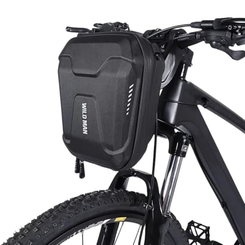 WILD MAN Quick Release 3L Hard Shell Rainproof Scooter Storage Bag for Kick Scooters Folding Bike Kick Board Handlebar Bag MTB (E8)