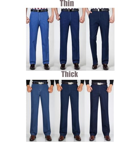 Dudlle Men's Fit Stretch Dad Jeans, Cooliflex Jeans, Men's Classic Straight Fit Stretch Jeans, Elastic Waist Jeans2