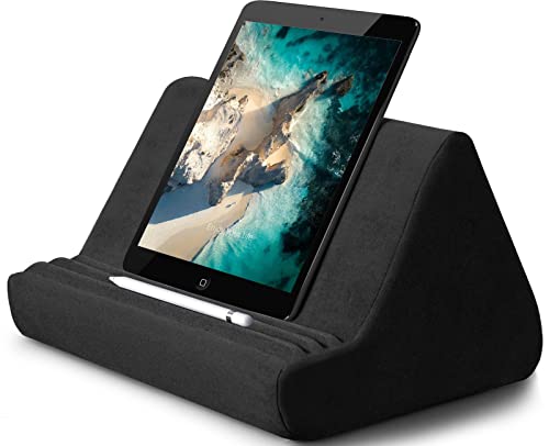 Morbido supporto per tablet con tasca,multi-angolo morbido cuscino Lap Stand,libro divano cuscino supporto,supporto per tablet cuneo,supporto pigro,supporto per tablet,iPad,e-reader,smartphone(nero