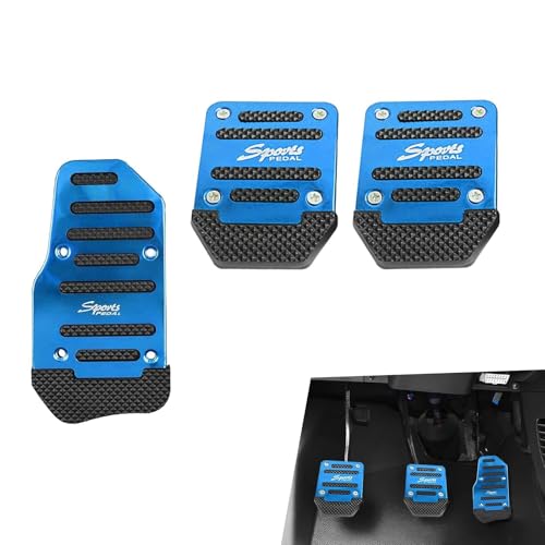 Yidcidu 3PCS Car Non-Slip Metal Pedal Pads, Manual Transmission Brake