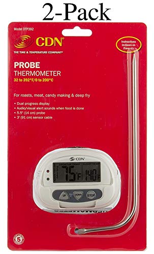 CDN Digital Probe Thermometer Candy/Roast/Meat/Poultry/Bbq Big Digital (2-Pack)