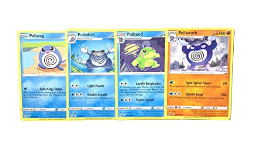 Poliwrath & Politoed 032/196-085/196 Lost Origin Pokemon Evolution Card Set - 4 Card Lot