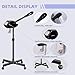 Professional Facial Steamer with More Steam for Deep Cleansing and Hydration, Face Steamer on Wheels with Time Setting, Estheticians Steamer Adjustable Height for Beauty, Spa and Home Use（Black）