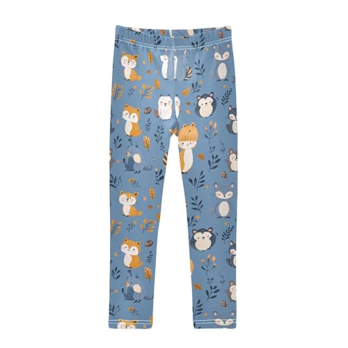Animal Fox Girls' Leggings Toddler Doodles Cute Kids Yoga Pants Dance Active Tights 4T