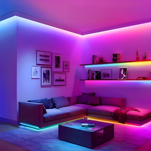 Image of 16.4FT Smart Neon Rope Lights - RGB+IC LED Strip Lights, App Control, Music Syncing, Waterproof -Custom DIY Neon Strip Lights for Bedroom and Wall Decor, Shape Mapping Living,Gaming,Party Decoration
