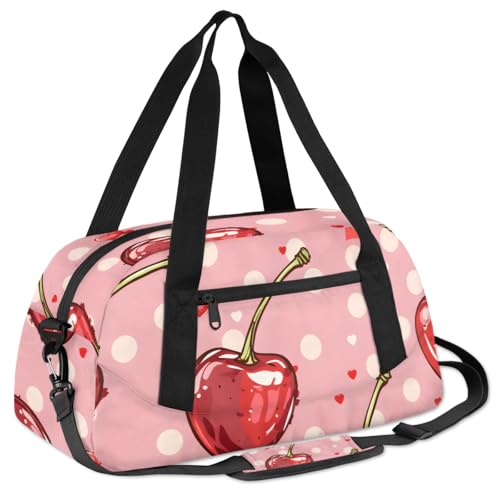 Fruits Cherries Kids Duffle Bag Boys Girls Small Sport Dance Gym Bag for Overnight Travel Weekender Carry On3